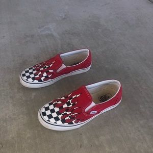 Vans flame/checkered shoes
